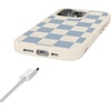 image:imageCasely iPhone 17 Pro Max Case  Seaside Stitch  Vintage Roses  Align SoftTouch Flexible Bumper Case  Compatible with MagSafeFit Check  Light Blue Checkerboard