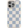 image:imageCasely iPhone 17 Pro Max Case  Seaside Stitch  Vintage Roses  Align SoftTouch Flexible Bumper Case  Compatible with MagSafeFit Check  Light Blue Checkerboard