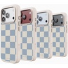 image:imageCasely iPhone 17 Pro Max Case  Seaside Stitch  Vintage Roses  Align SoftTouch Flexible Bumper Case  Compatible with MagSafeFit Check  Light Blue Checkerboard