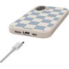 image:imageCasely iPhone 17 Pro Max Case  Seaside Stitch  Vintage Roses  Align SoftTouch Flexible Bumper Case  Compatible with MagSafeFit Check  Light Blue Checkerboard