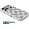 image:imageCasely iPhone 17 Pro Max Case  Seaside Stitch  Vintage Roses  Align SoftTouch Flexible Bumper Case  Compatible with MagSafeFit Check  Light Blue Checkerboard