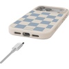 image:imageCasely iPhone 17 Pro Max Case  Seaside Stitch  Vintage Roses  Align SoftTouch Flexible Bumper Case  Compatible with MagSafeFit Check  Light Blue Checkerboard