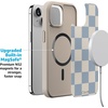image:imageCasely iPhone 17 Pro Max Case  Seaside Stitch  Vintage Roses  Align SoftTouch Flexible Bumper Case  Compatible with MagSafeFit Check  Light Blue Checkerboard