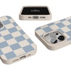 image:imageCasely iPhone 17 Pro Max Case  Seaside Stitch  Vintage Roses  Align SoftTouch Flexible Bumper Case  Compatible with MagSafeFit Check  Light Blue Checkerboard