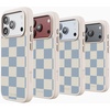 image:imageCasely iPhone 17 Pro Max Case  Seaside Stitch  Vintage Roses  Align SoftTouch Flexible Bumper Case  Compatible with MagSafeFit Check  Light Blue Checkerboard