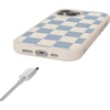 image:imageCasely iPhone 17 Pro Max Case  Seaside Stitch  Vintage Roses  Align SoftTouch Flexible Bumper Case  Compatible with MagSafeFit Check  Light Blue Checkerboard