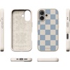 image:imageCasely iPhone 17 Pro Max Case  Seaside Stitch  Vintage Roses  Align SoftTouch Flexible Bumper Case  Compatible with MagSafeFit Check  Light Blue Checkerboard