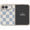 image:imageCasely iPhone 17 Pro Max Case  Seaside Stitch  Vintage Roses  Align SoftTouch Flexible Bumper Case  Compatible with MagSafeFit Check  Light Blue Checkerboard