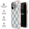 image:imageCasely iPhone 17 Pro Max Case  Seaside Stitch  Vintage Roses  Align SoftTouch Flexible Bumper Case  Compatible with MagSafeFit Check  Light Blue Checkerboard