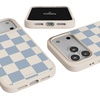 image:imageCasely iPhone 17 Pro Max Case  Seaside Stitch  Vintage Roses  Align SoftTouch Flexible Bumper Case  Compatible with MagSafeFit Check  Light Blue Checkerboard