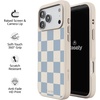 image:imageCasely iPhone 17 Pro Max Case  Seaside Stitch  Vintage Roses  Align SoftTouch Flexible Bumper Case  Compatible with MagSafeFit Check  Light Blue Checkerboard