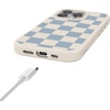 image:imageCasely iPhone 17 Pro Max Case  Seaside Stitch  Vintage Roses  Align SoftTouch Flexible Bumper Case  Compatible with MagSafeFit Check  Light Blue Checkerboard