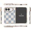image:imageCasely iPhone 17 Pro Max Case  Seaside Stitch  Vintage Roses  Align SoftTouch Flexible Bumper Case  Compatible with MagSafeFit Check  Light Blue Checkerboard