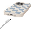 image:imageCasely iPhone 17 Pro Max Case  Seaside Stitch  Vintage Roses  Align SoftTouch Flexible Bumper Case  Compatible with MagSafeFit Check  Light Blue Checkerboard