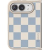 image:imageCasely iPhone 17 Pro Max Case  Seaside Stitch  Vintage Roses  Align SoftTouch Flexible Bumper Case  Compatible with MagSafeFit Check  Light Blue Checkerboard
