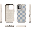 image:imageCasely iPhone 17 Pro Max Case  Seaside Stitch  Vintage Roses  Align SoftTouch Flexible Bumper Case  Compatible with MagSafeFit Check  Light Blue Checkerboard