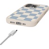 image:imageCasely iPhone 17 Pro Max Case  Seaside Stitch  Vintage Roses  Align SoftTouch Flexible Bumper Case  Compatible with MagSafeFit Check  Light Blue Checkerboard