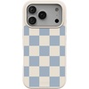image:imageCasely iPhone 17 Pro Max Case  Seaside Stitch  Vintage Roses  Align SoftTouch Flexible Bumper Case  Compatible with MagSafeFit Check  Light Blue Checkerboard