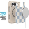 image:imageCasely iPhone 17 Pro Max Case  Seaside Stitch  Vintage Roses  Align SoftTouch Flexible Bumper Case  Compatible with MagSafeFit Check  Light Blue Checkerboard