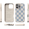 image:imageCasely iPhone 17 Pro Max Case  Seaside Stitch  Vintage Roses  Align SoftTouch Flexible Bumper Case  Compatible with MagSafeFit Check  Light Blue Checkerboard