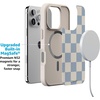 image:imageCasely iPhone 17 Pro Max Case  Seaside Stitch  Vintage Roses  Align SoftTouch Flexible Bumper Case  Compatible with MagSafeFit Check  Light Blue Checkerboard