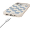image:imageCasely iPhone 17 Pro Max Case  Seaside Stitch  Vintage Roses  Align SoftTouch Flexible Bumper Case  Compatible with MagSafeFit Check  Light Blue Checkerboard