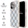 image:imageCasely iPhone 17 Pro Max Case  Seaside Stitch  Vintage Roses  Align SoftTouch Flexible Bumper Case  Compatible with MagSafeFit Check  Light Blue Checkerboard