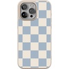 image:imageCasely iPhone 17 Pro Max Case  Seaside Stitch  Vintage Roses  Align SoftTouch Flexible Bumper Case  Compatible with MagSafeFit Check  Light Blue Checkerboard