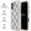 image:imageCasely iPhone 17 Pro Max Case  Seaside Stitch  Vintage Roses  Align SoftTouch Flexible Bumper Case  Compatible with MagSafeFit Check  Light Blue Checkerboard