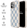 image:imageCasely iPhone 17 Pro Max Case  Seaside Stitch  Vintage Roses  Align SoftTouch Flexible Bumper Case  Compatible with MagSafeFit Check  Light Blue Checkerboard