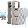 image:imageCasely iPhone 17 Pro Max Case  Seaside Stitch  Vintage Roses  Align SoftTouch Flexible Bumper Case  Compatible with MagSafeFit Check  Light Blue Checkerboard