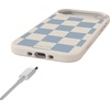 image:imageCasely iPhone 17 Pro Max Case  Seaside Stitch  Vintage Roses  Align SoftTouch Flexible Bumper Case  Compatible with MagSafeFit Check  Light Blue Checkerboard