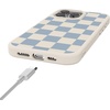 image:imageCasely iPhone 17 Pro Max Case  Seaside Stitch  Vintage Roses  Align SoftTouch Flexible Bumper Case  Compatible with MagSafeFit Check  Light Blue Checkerboard