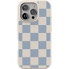 image:imageCasely iPhone 17 Pro Max Case  Seaside Stitch  Vintage Roses  Align SoftTouch Flexible Bumper Case  Compatible with MagSafeFit Check  Light Blue Checkerboard
