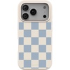 image:imageCasely iPhone 17 Pro Max Case  Seaside Stitch  Vintage Roses  Align SoftTouch Flexible Bumper Case  Compatible with MagSafeFit Check  Light Blue Checkerboard