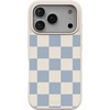 image:imageCasely iPhone 17 Pro Max Case  Seaside Stitch  Vintage Roses  Align SoftTouch Flexible Bumper Case  Compatible with MagSafeFit Check  Light Blue Checkerboard