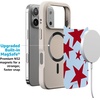 image:imageCasely iPhone 17 Pro Max Case  Seaside Stitch  Vintage Roses  Align SoftTouch Flexible Bumper Case  Compatible with MagSafeStars Align  Blue  Red Stars