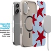 image:imageCasely iPhone 17 Pro Max Case  Seaside Stitch  Vintage Roses  Align SoftTouch Flexible Bumper Case  Compatible with MagSafeStars Align  Blue  Red Stars