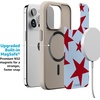 image:imageCasely iPhone 17 Pro Max Case  Seaside Stitch  Vintage Roses  Align SoftTouch Flexible Bumper Case  Compatible with MagSafeStars Align  Blue  Red Stars