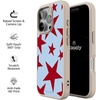 image:imageCasely iPhone 17 Pro Max Case  Seaside Stitch  Vintage Roses  Align SoftTouch Flexible Bumper Case  Compatible with MagSafeStars Align  Blue  Red Stars