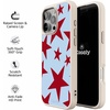 image:imageCasely iPhone 17 Pro Max Case  Seaside Stitch  Vintage Roses  Align SoftTouch Flexible Bumper Case  Compatible with MagSafeStars Align  Blue  Red Stars