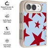 image:imageCasely iPhone 17 Pro Max Case  Seaside Stitch  Vintage Roses  Align SoftTouch Flexible Bumper Case  Compatible with MagSafeStars Align  Blue  Red Stars