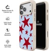 image:imageCasely iPhone 17 Pro Max Case  Seaside Stitch  Vintage Roses  Align SoftTouch Flexible Bumper Case  Compatible with MagSafeStars Align  Blue  Red Stars