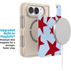 image:imageCasely iPhone 17 Pro Max Case  Seaside Stitch  Vintage Roses  Align SoftTouch Flexible Bumper Case  Compatible with MagSafeStars Align  Blue  Red Stars