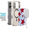image:imageCasely iPhone 17 Pro Max Case  Seaside Stitch  Vintage Roses  Align SoftTouch Flexible Bumper Case  Compatible with MagSafeStars Align  Blue  Red Stars