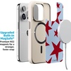 image:imageCasely iPhone 17 Pro Max Case  Seaside Stitch  Vintage Roses  Align SoftTouch Flexible Bumper Case  Compatible with MagSafeStars Align  Blue  Red Stars