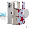 image:imageCasely iPhone 17 Pro Max Case  Seaside Stitch  Vintage Roses  Align SoftTouch Flexible Bumper Case  Compatible with MagSafeStars Align  Blue  Red Stars