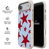 image:imageCasely iPhone 17 Pro Max Case  Seaside Stitch  Vintage Roses  Align SoftTouch Flexible Bumper Case  Compatible with MagSafeStars Align  Blue  Red Stars