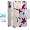 image:imageCasely iPhone 17 Pro Max Case  Seaside Stitch  Vintage Roses  Align SoftTouch Flexible Bumper Case  Compatible with MagSafeStars Align  Blue  Red Stars