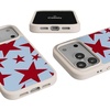 image:imageCasely iPhone 17 Pro Max Case  Seaside Stitch  Vintage Roses  Align SoftTouch Flexible Bumper Case  Compatible with MagSafeStars Align  Blue  Red Stars